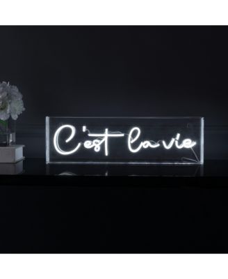 Cest La Vie Contemporary Glam Acrylic Box USB Operated LED Neon Light