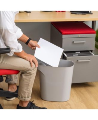 IRIS 6 Gallon Plastic Trash-Can for Bathroom-Kitchen-Bedroom, Gray, Set of 3