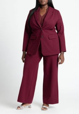 Women's Plus Size The Ultimate Stretch Long Two Button Blazer