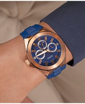 Men's Multi-Function Blue Silicone Watch 46mm