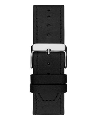 Men's Multi-Function Black Genuine Leather Watch 41mm