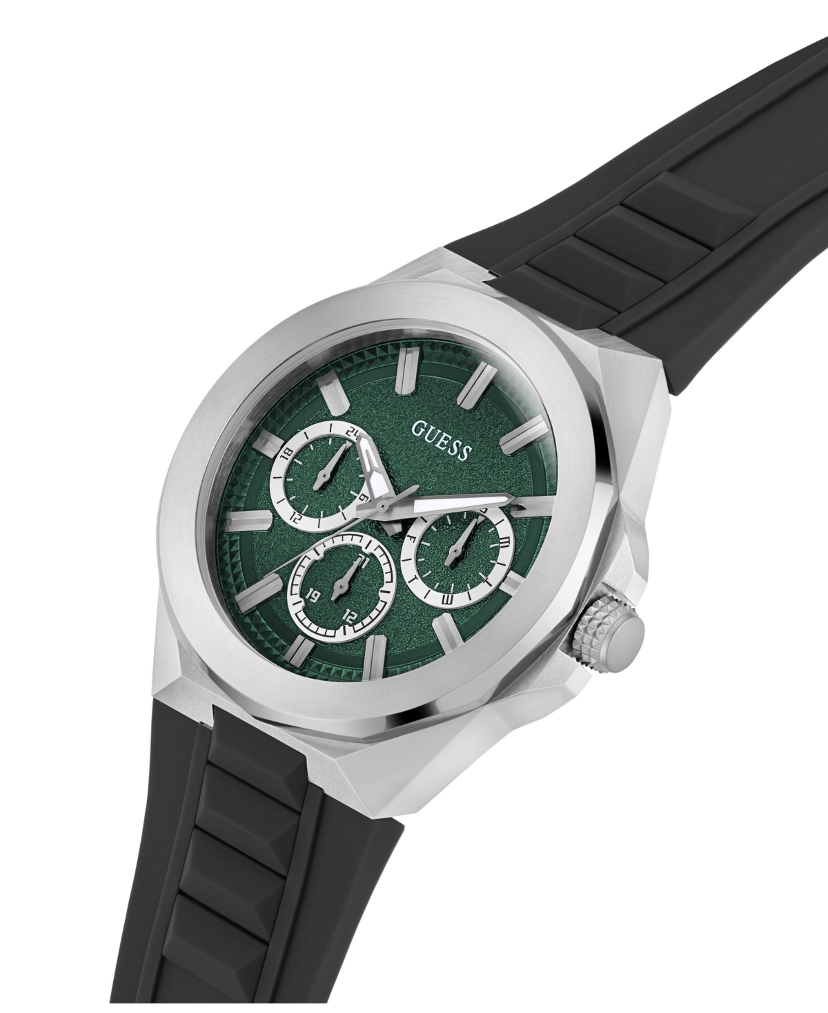 Guess Men's Multi-FunctionSilicone Watch 46mm - Black