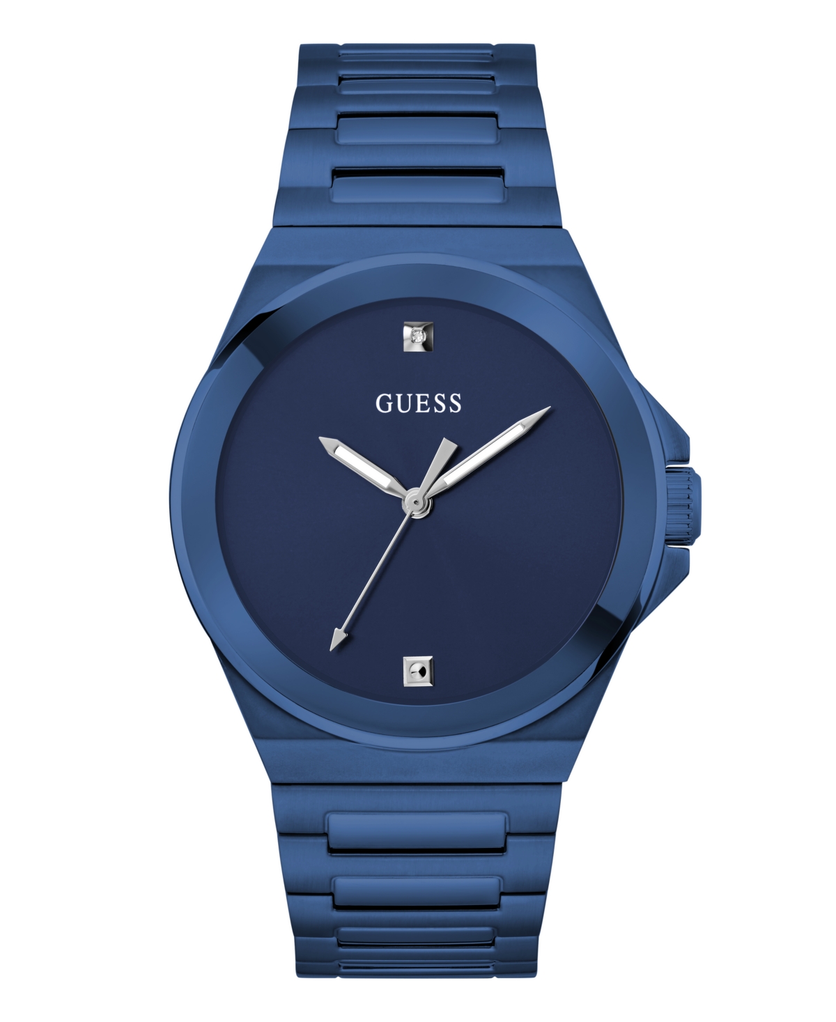 Men's Analog Blue Stainless Steel Watch 44mm - Blue