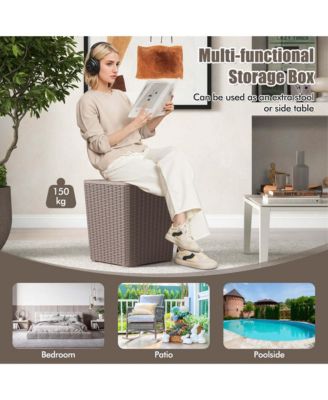 11.5 Gallon Water-proof Deck Box with Removable Lid Storage Container Side Table