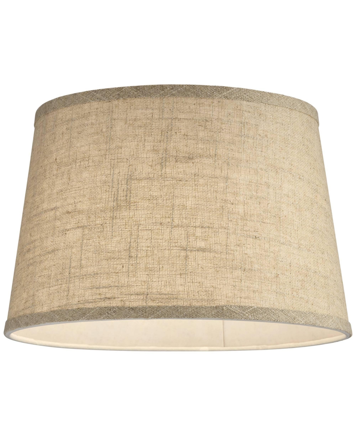SpringcrestFine Burlap Small Drum Lamp Shade Top x Bottom x Slant (Spider) Replacement with Harp and Finial - Natural