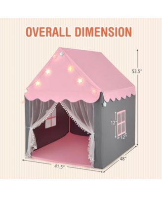 Kids Playhouse Tent with Star Lights and Mat