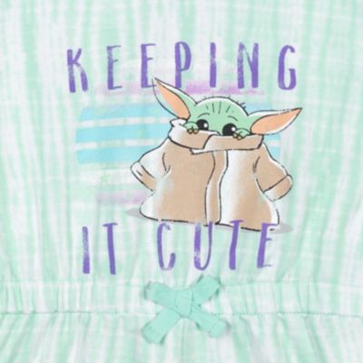 Toddler Girls The Mandalorian Yoda French Terry Costume Sleeveless Romper