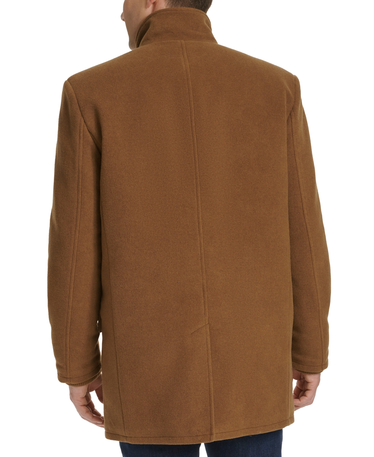 Cole Haan Plush Wool Blend Coat In Camel