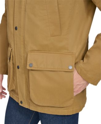 Men's Corduroy-Shirt-Collar Waxed Rain Jacket  