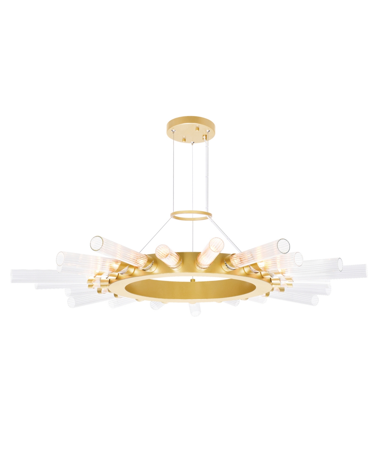 Shop Cwi Lighting 2" Metal Collar 21 Light Chandelier In Satin Gold