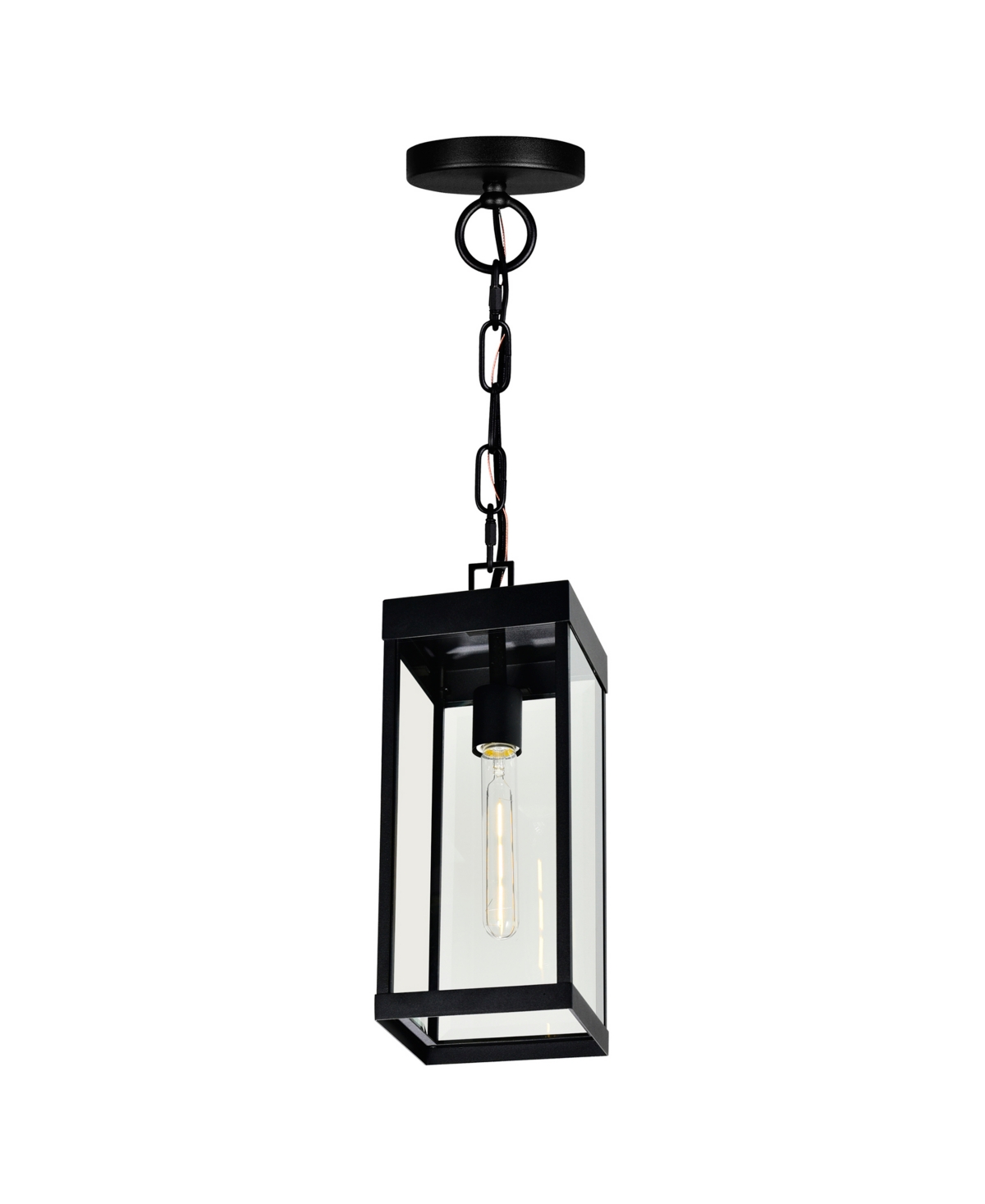 Cwi Lighting 20" Metal Windsor 1 Light Outdoor Ceiling Light In Black