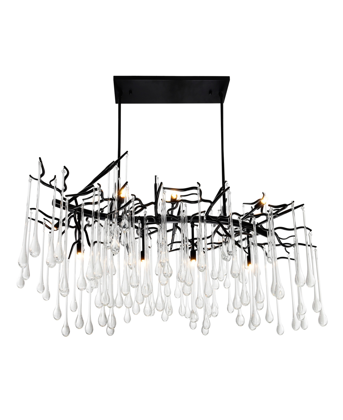 Cwi Lighting 26" Metal Anita 10 Light Chandelier In Black