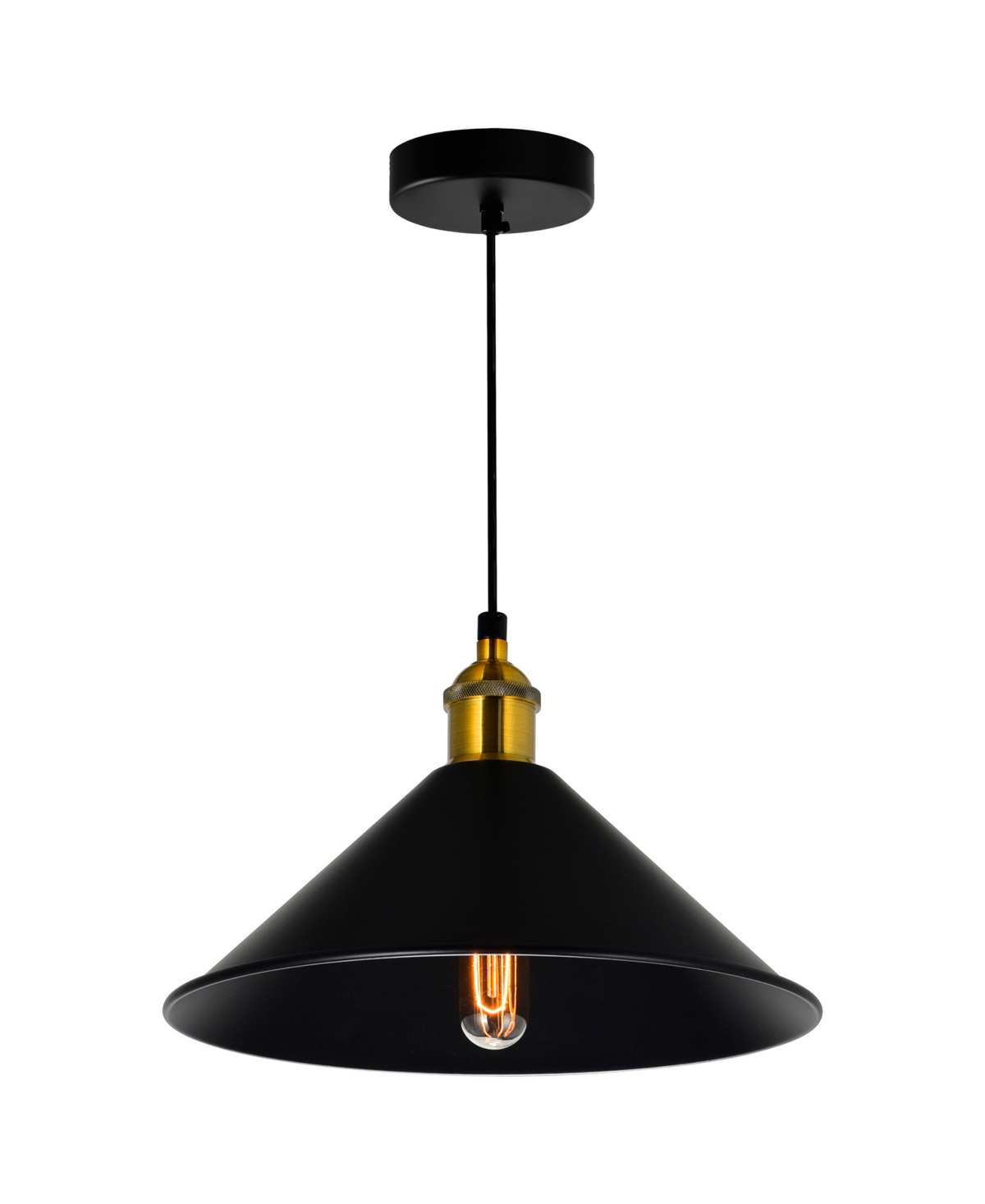 Cwi Lighting 8" Metal Brave 1 Light Mini Pendant In Black