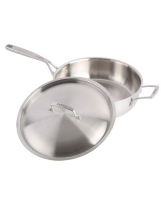 Tri-Ply Stainless Steel Professional Grade Saute Pan w/Lid, 5-Quart