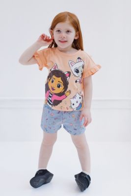 Little Girls Dreamworks T-Shirt and Chambray Shorts Outfit Set