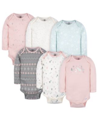 Gerber Baby Girls Long Sleeve Onesies Bodysuits 6-Pack - Home 31$