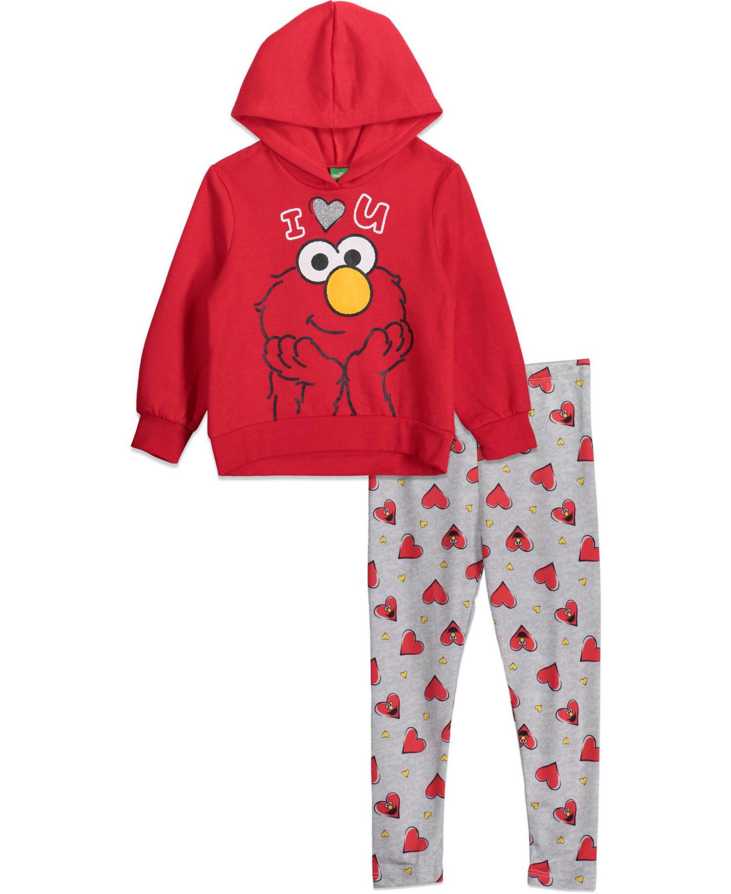 Baby Girls Rainbow Fleece Hoodie and Leggings Outfit Set to