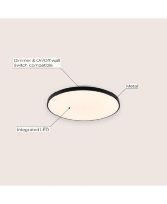 Astrid 21.25" 1-Light Modern Minimalist Iron Circle Integrated LED Flush Mount, Brushed Nickel