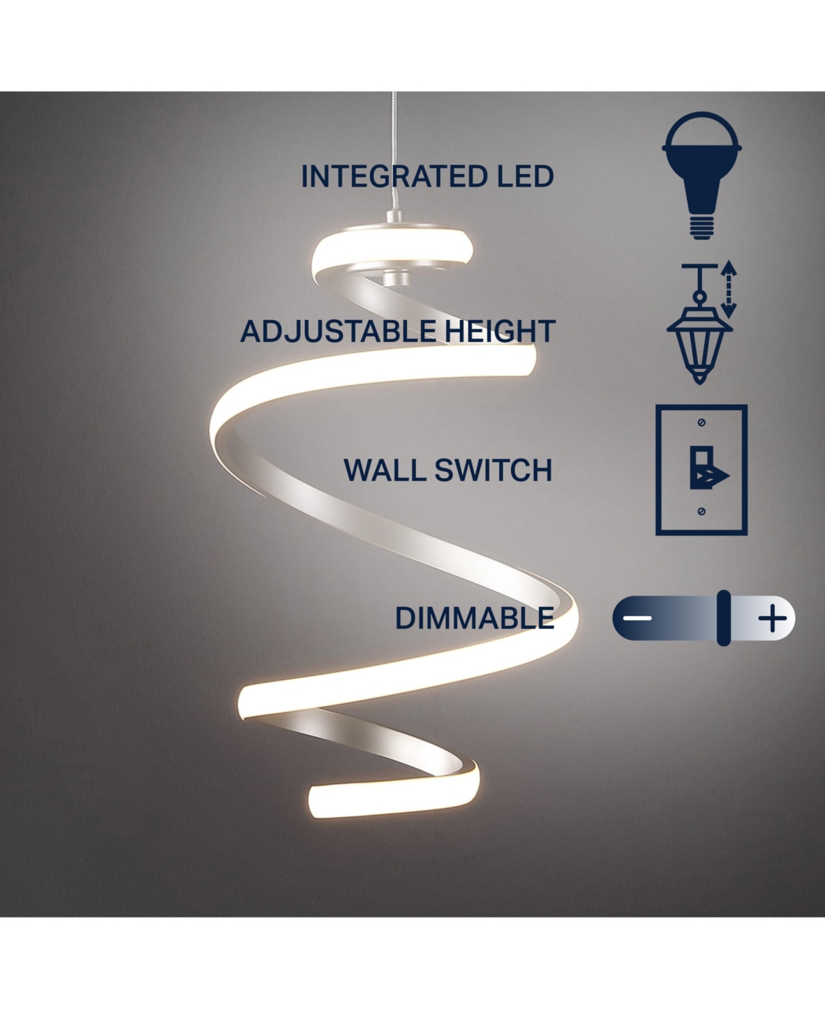 Jonathan Y Whirl 11" 1-Light Modern Minimalist Aluminum/Iron Abstract Integrated Led Pendant, Silver