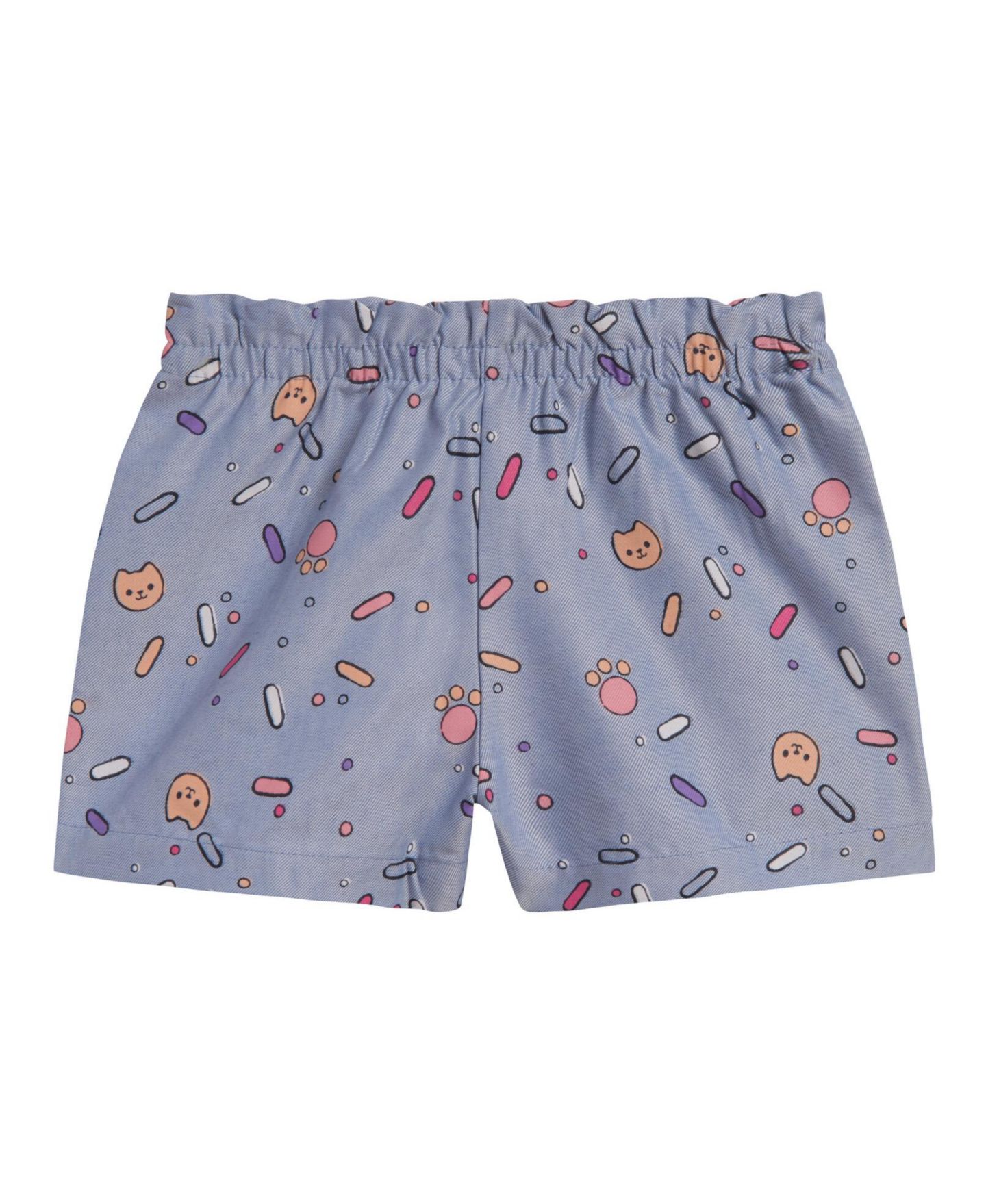 Детский комплект Gabby's Dollhouse Toddler Girls T-Shirt and Chambray Shorts Set, цвет: Персиковый синий шамбре — фото 3