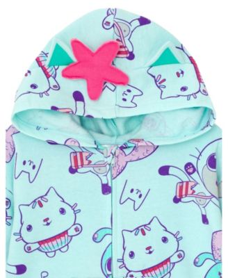 Toddler Girls Pandy Paws Cakey Cat MerCat Fleece Zip Up Coverall to