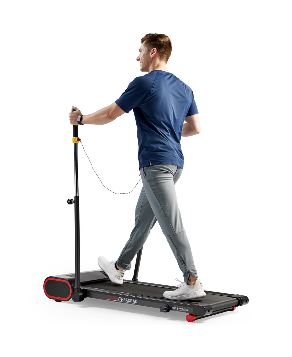 Under Desk Smart Treadpad, Slim Walking Treadmill with Arm Exerciser - Black