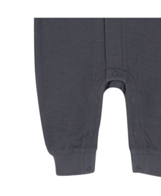 Baby Boys Hooded Romper, Charcoal
