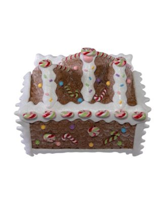 8.46-Inch Battery Operated LED Lighted Gingerbread Lollipop Shop