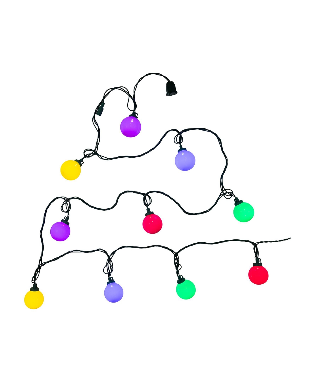 Kurt Adler 11.5-Foot Ul 10-Light Multicolor Led Opaque G50 Light Set With Green Wire