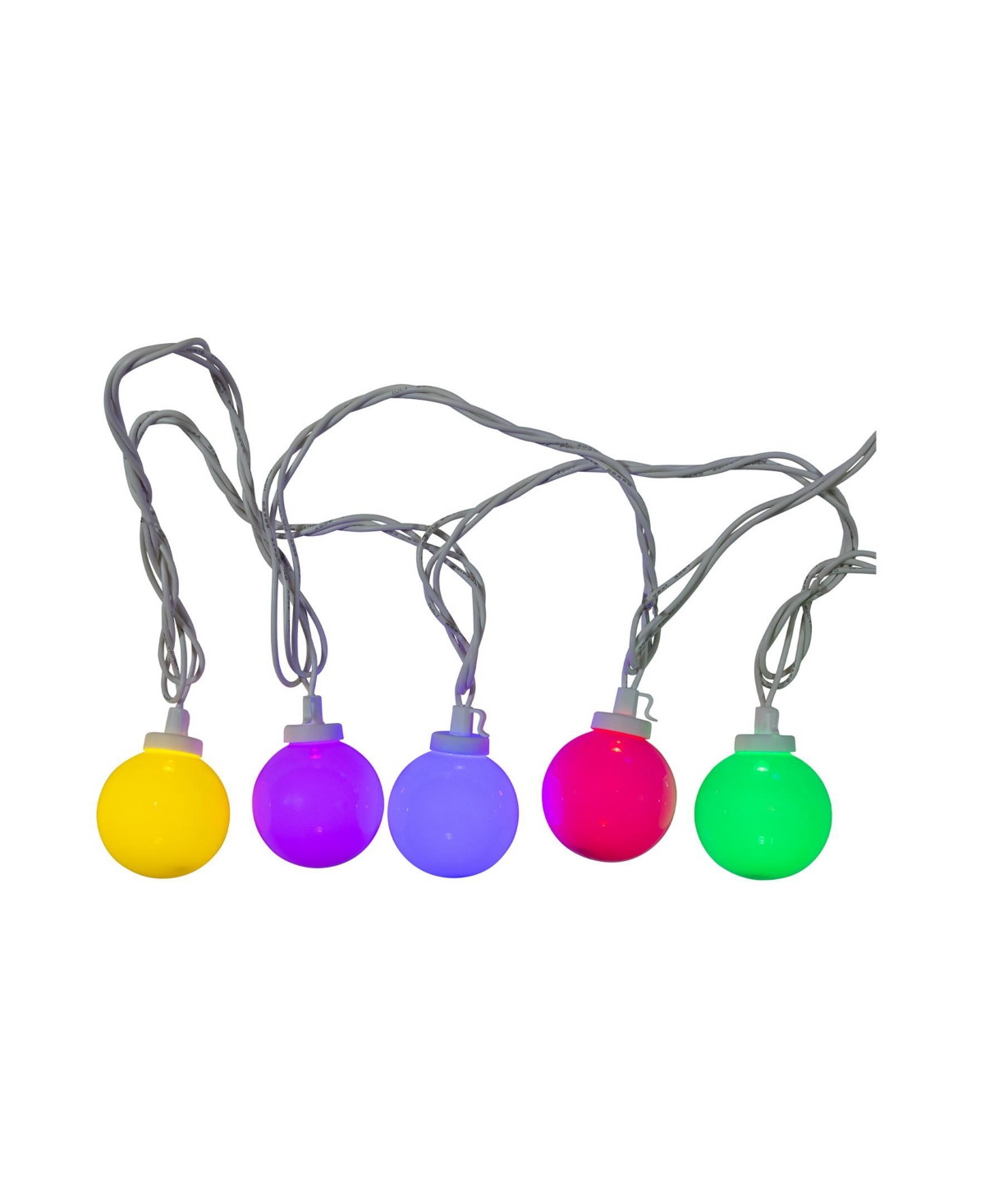 Kurt Adler 11.5-Foot Ul 10-Light Multicolor Led Opaque G50 Light Set With White Wire