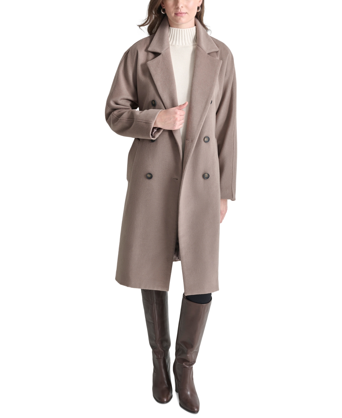 Dkny Women's Double-Breasted Belted Wrap Coat