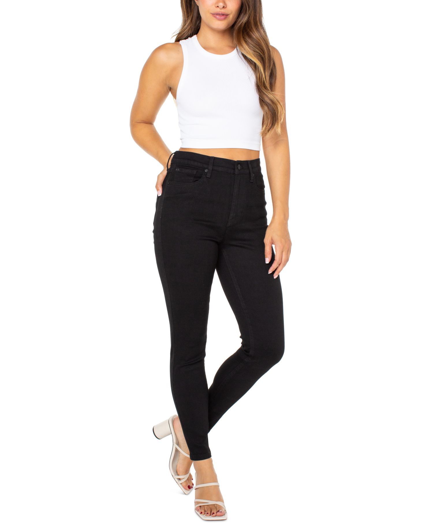 Juniors' High Rise Skinny Ankle Jeans