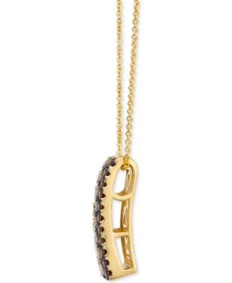 Chocolate Ombr&eacute; Diamond Triple Row Graduated Adjustable 20" Pendant Necklace (1-1/4 ct. t.w.) in 14k Gold