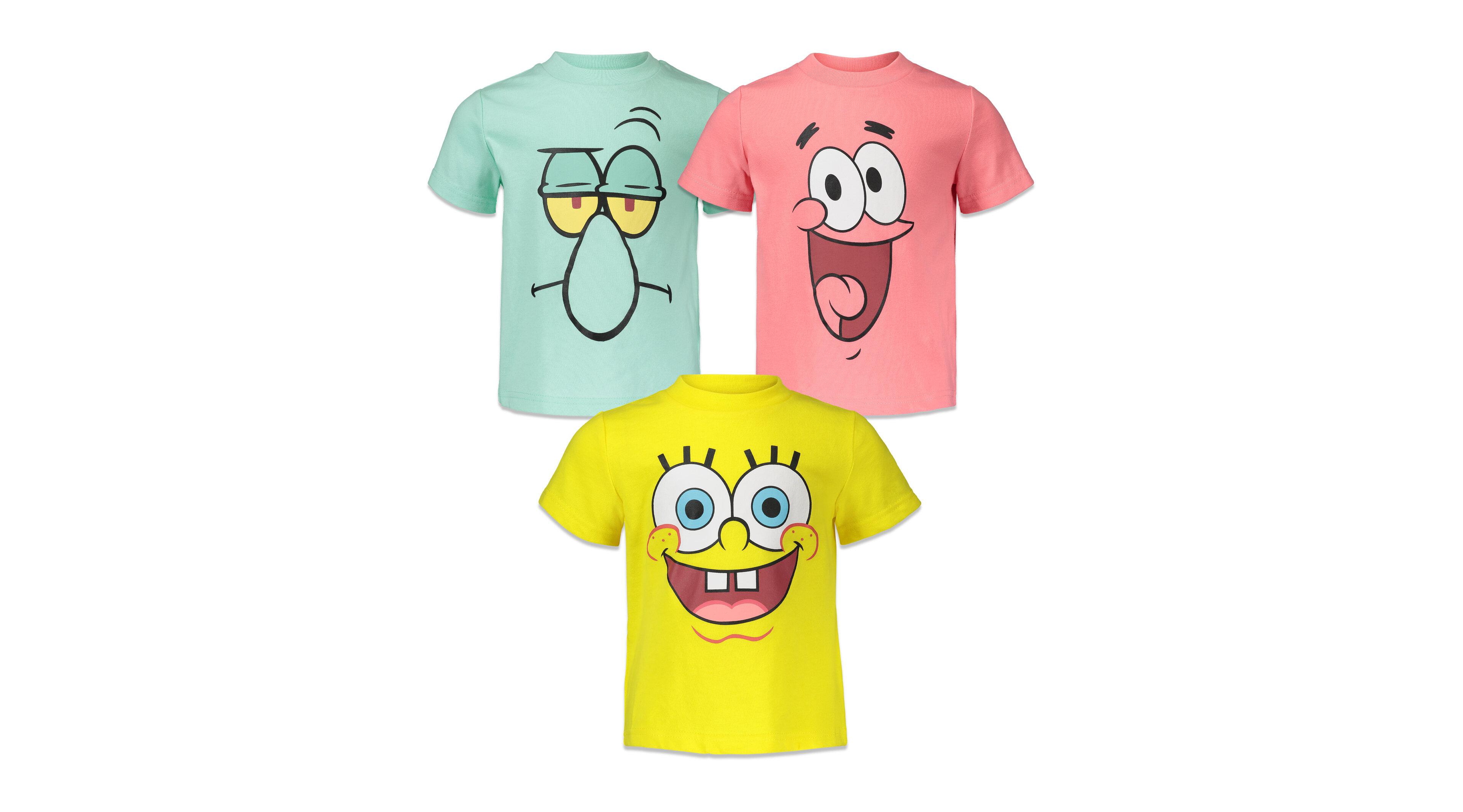 Nickelodeon Boys SpongeBob SquarePants Squidward 3 Pack T-Shirts to