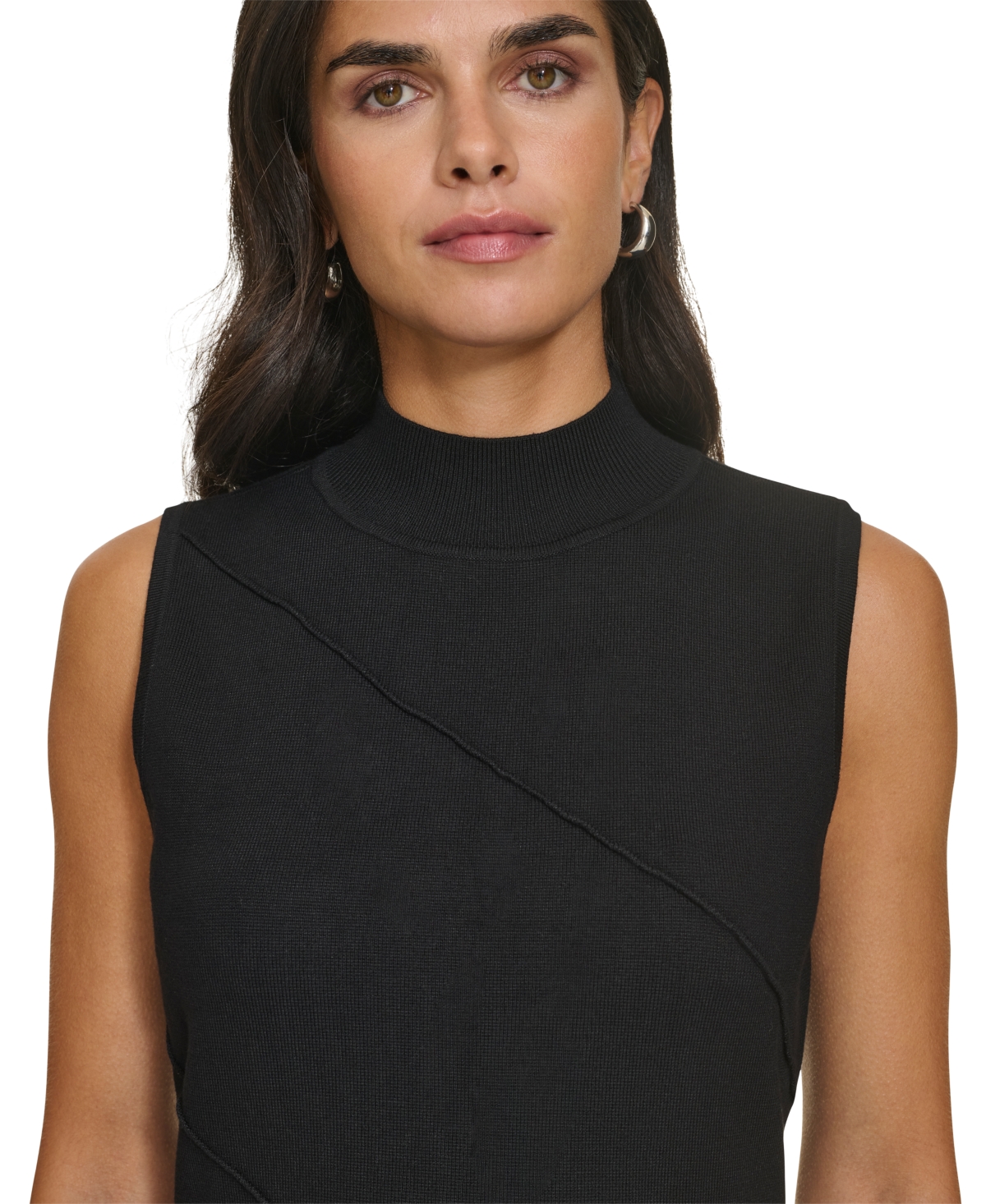 Calvin Klein Women's Mixed-Media Sleeveless Dress