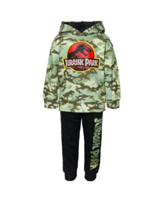 Boys Jurassic World Jurassic World Dinosaur T-Rex Fleece Pullover Hoodie and Pants Outfit Set