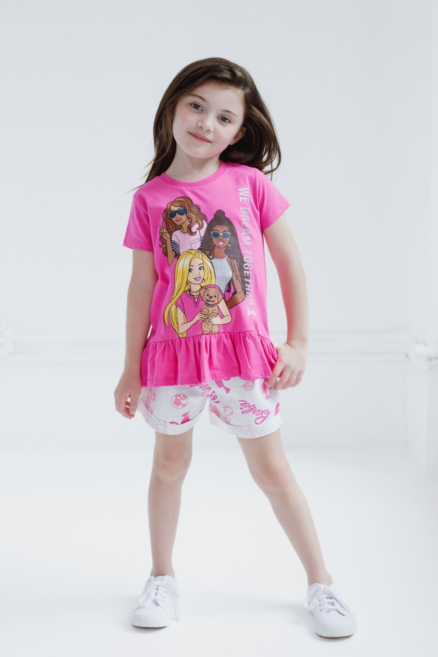 Toddler Girls Peplum T-Shirt and Shorts Outfit Set