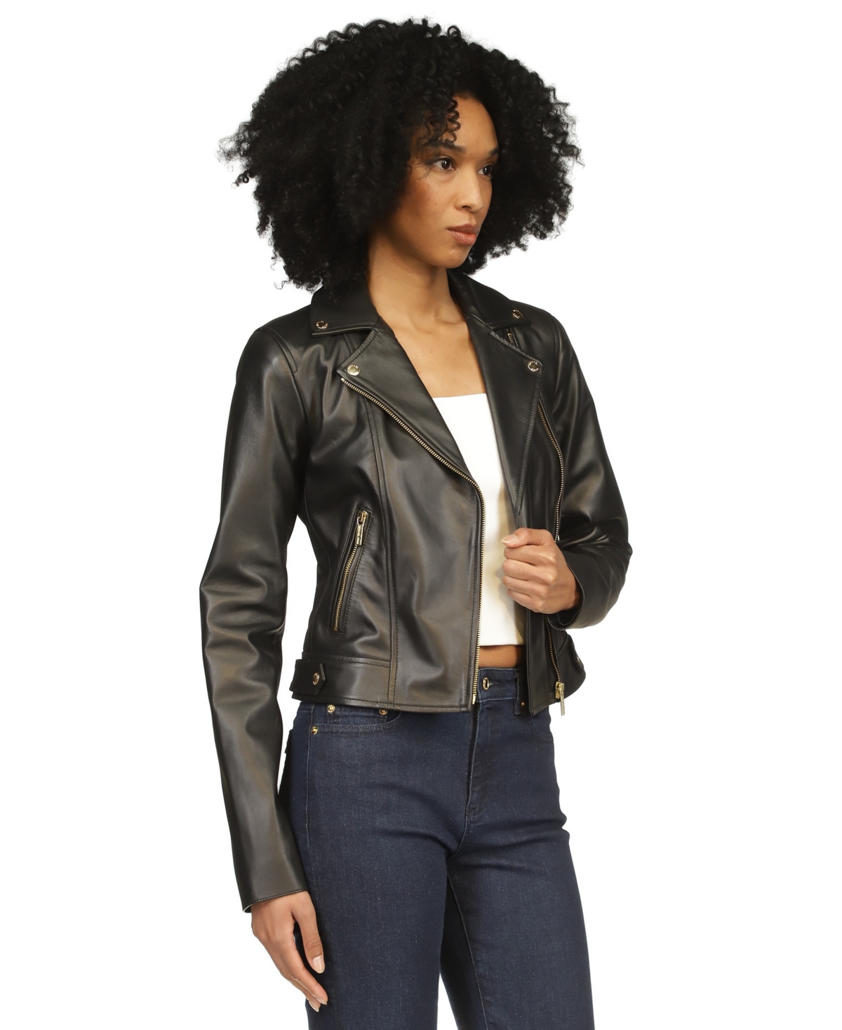 Michael Michael Kors Women's Leather Moto Jacket