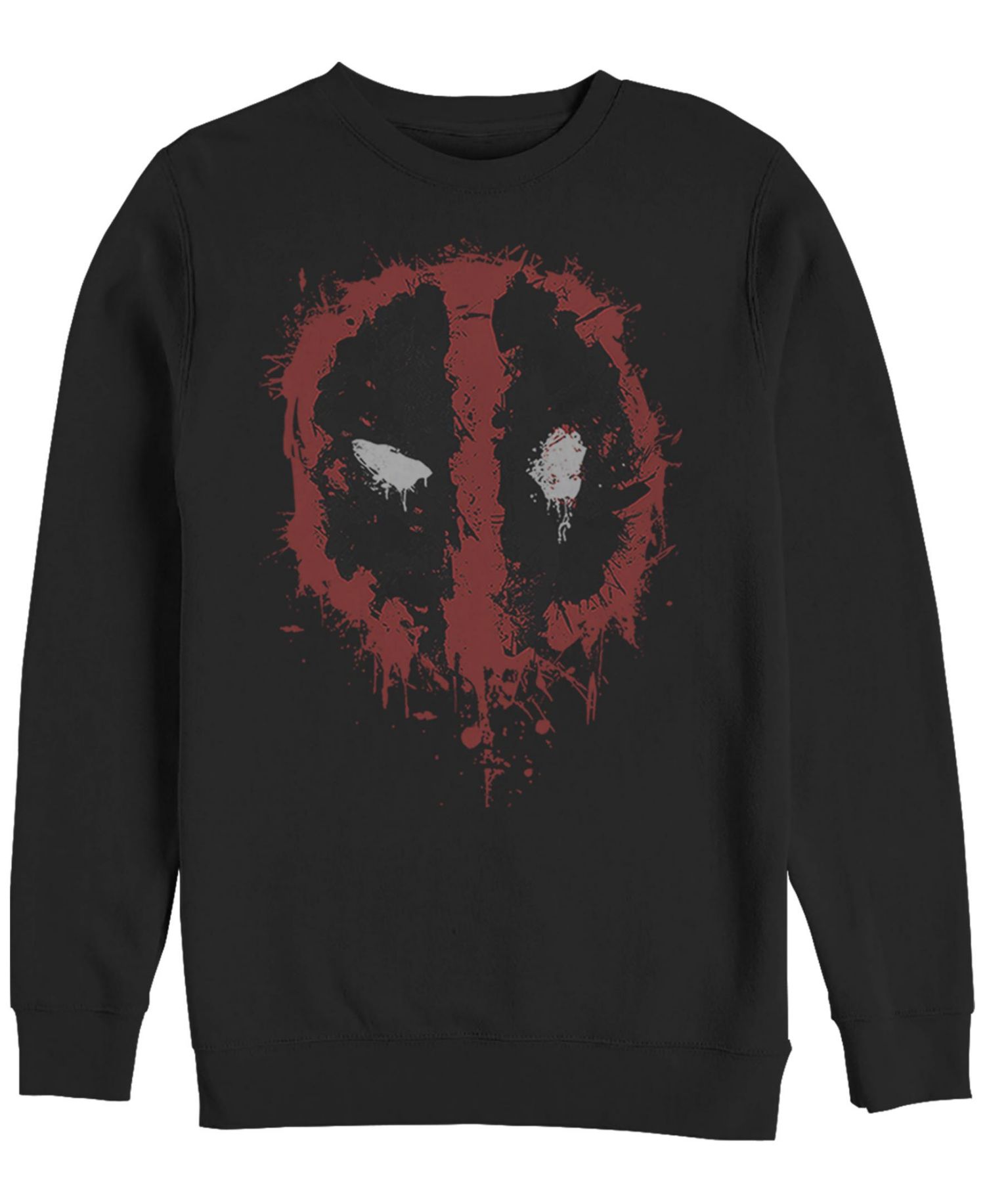Men's Deadpool Splatter Icon Crew Fleece Pullover