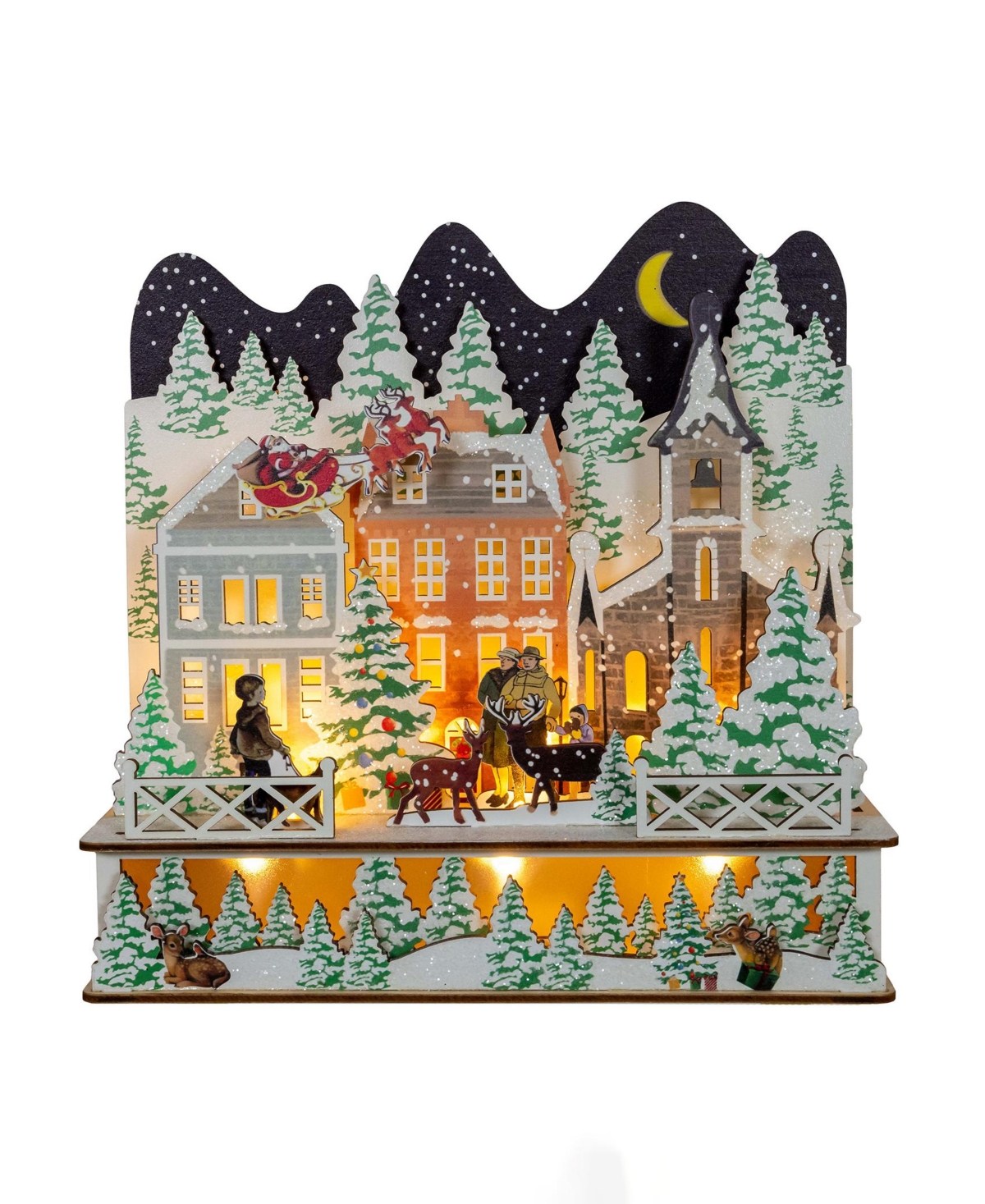 Kurt Adler 9.8-Inch Battery Operated Led Lighted Christmas Tree Village