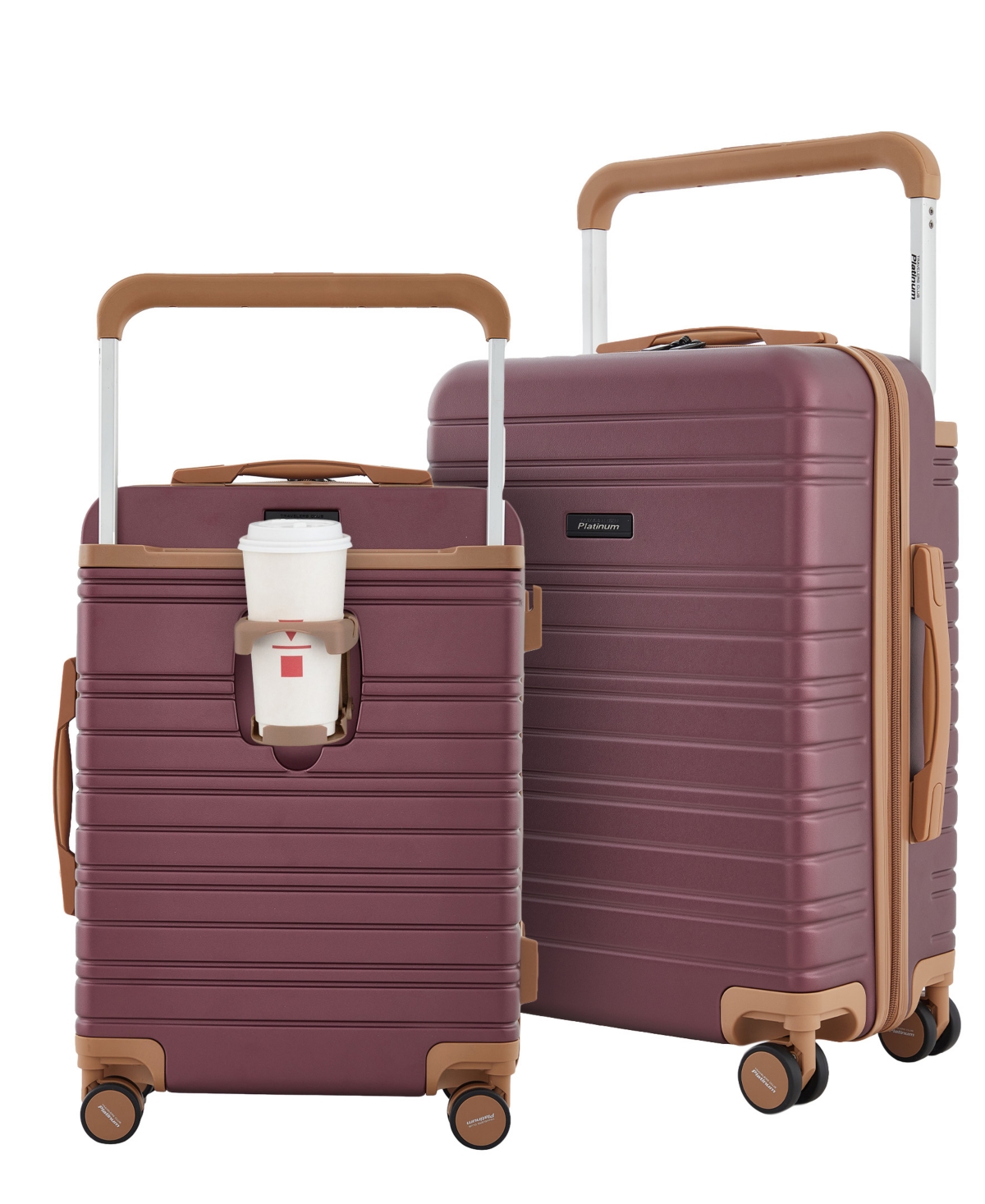 Navigate Collection 2pc Rolling Hard Case Collection with 3-in-1/Usb Feature - Ivory