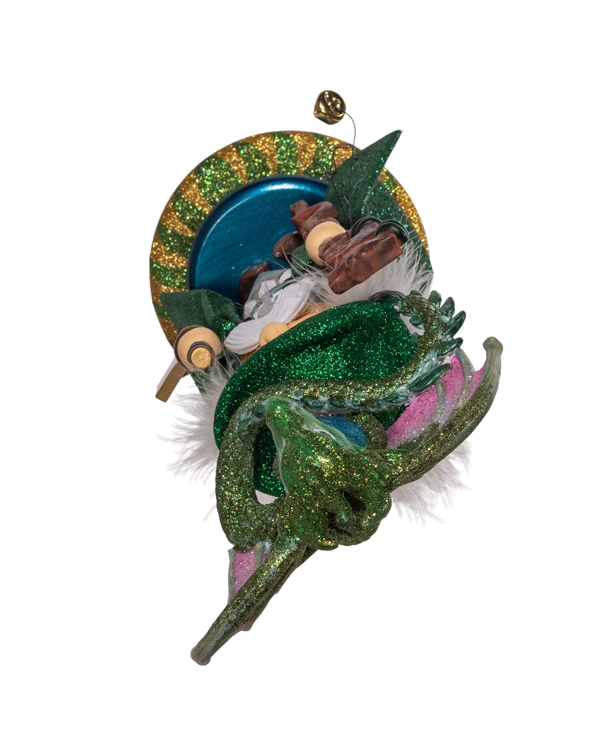 Kurt Adler 18-inch Hollywood Wizard With Dragon Nutcracker In Green