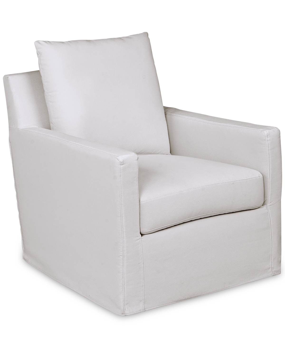 Macy's Brenalee 30" Performance Fabric Slipcover Swivel Glider In Lily White