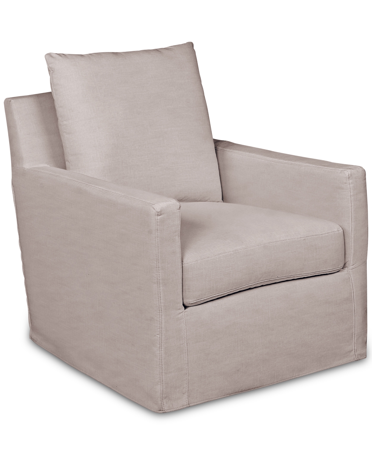 Macy's Brenalee 30" Performance Fabric Slipcover Swivel Glider In Lena Linen