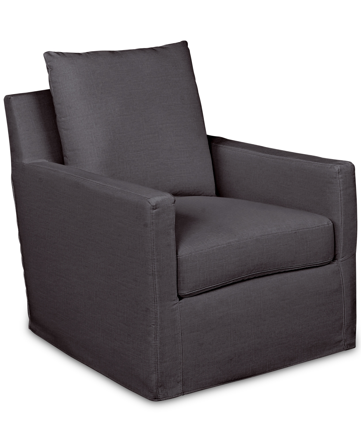 Macy's Brenalee 30" Performance Fabric Slipcover Swivel Glider In Lena Pewter