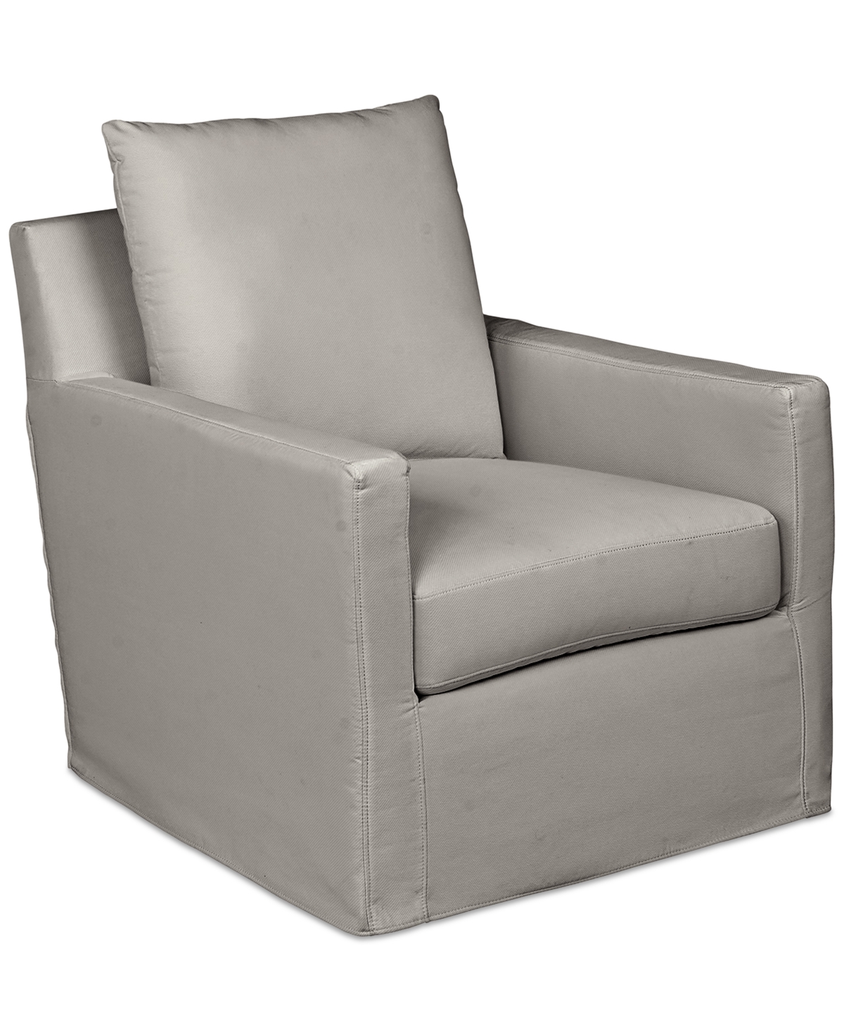Macy's Brenalee 30" Performance Fabric Slipcover Swivel Glider In Lilly Fog