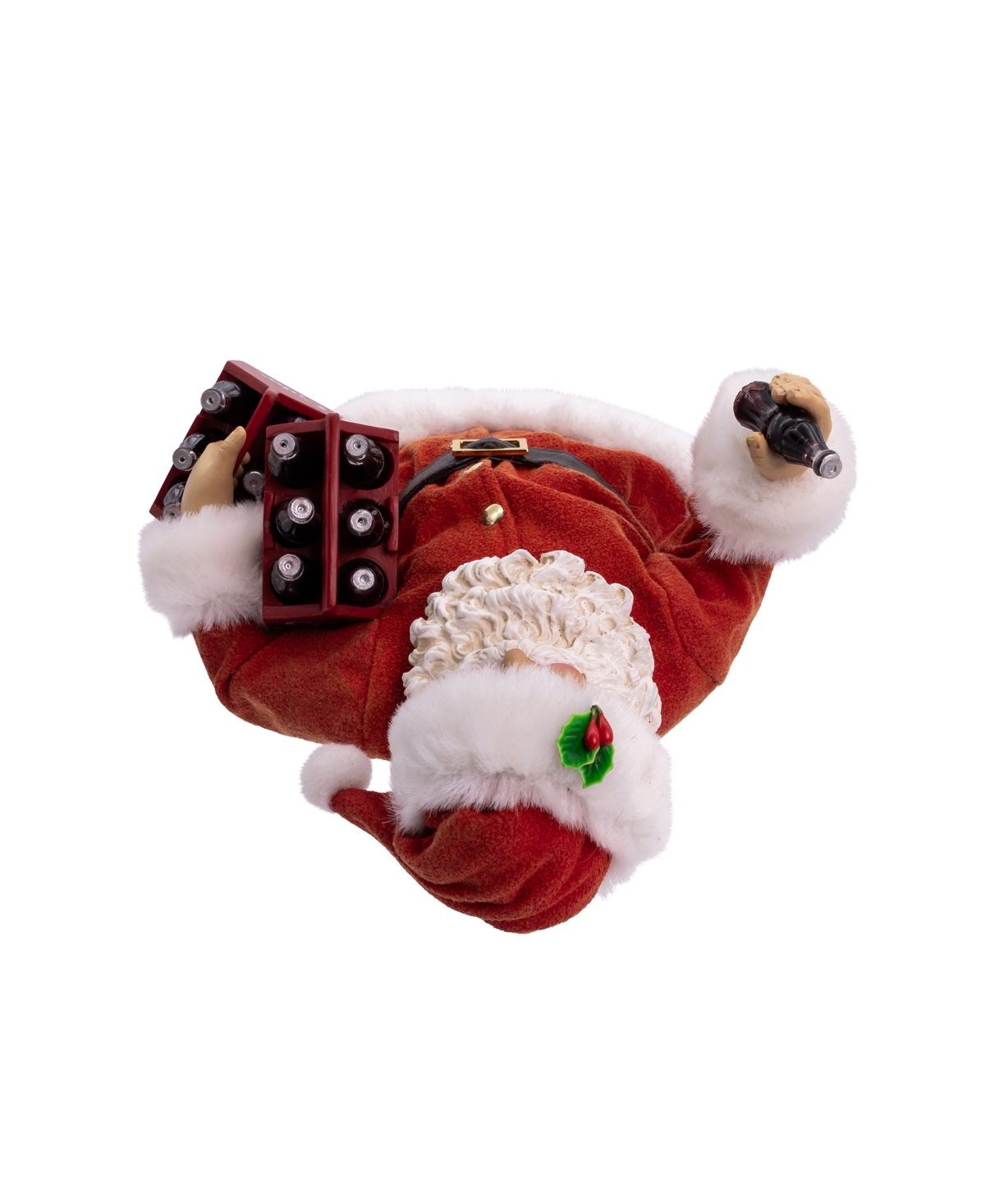 Kurt Adler 10.5-inch Coca-cola Santa Holding Two Six Packs Table Piece In Red