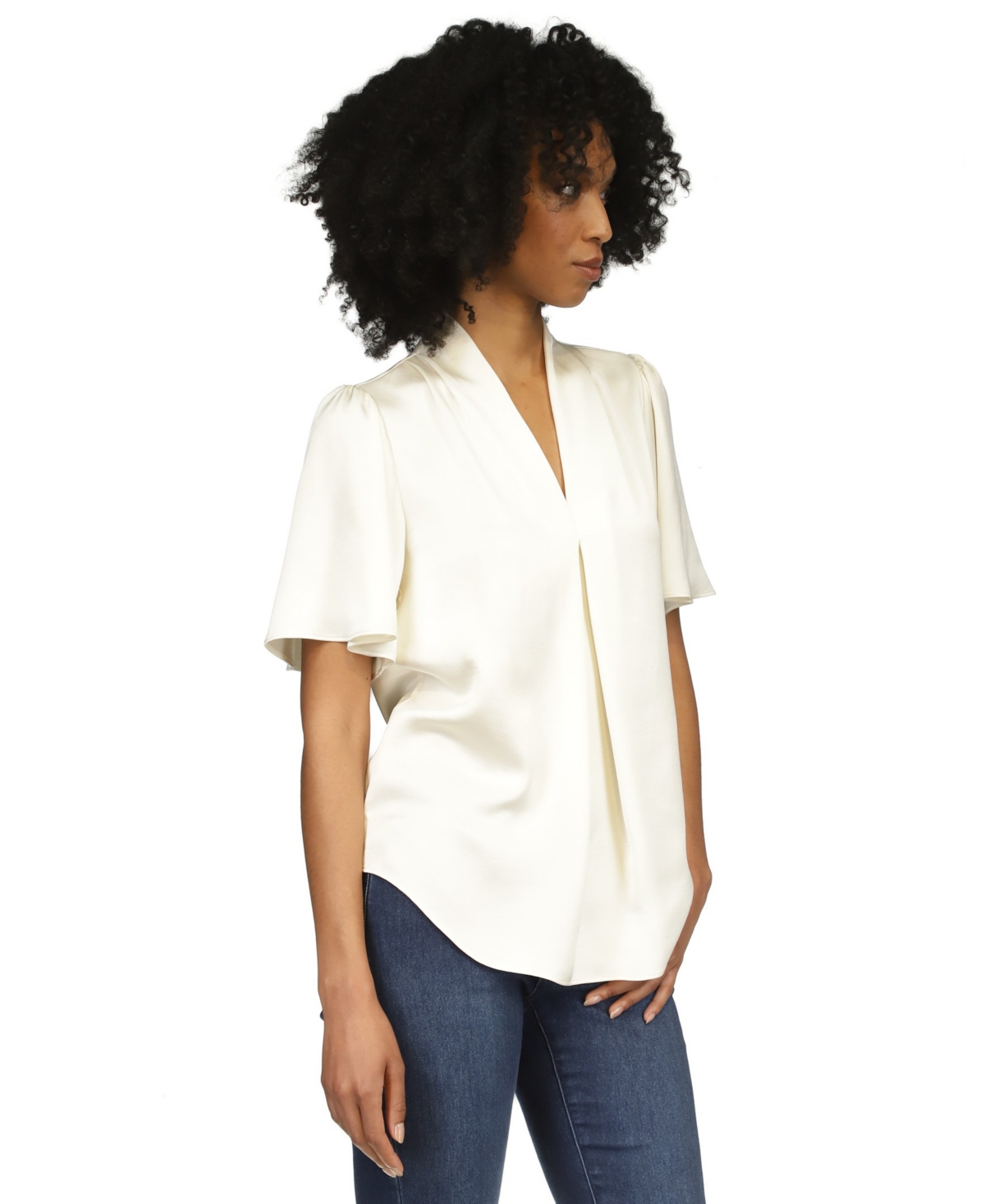 Michael Michael Kors Women's Satin V-Neck Top