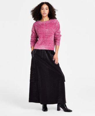 Bar III - Petite Metallic Crewneck Sweater, Created for Macy's