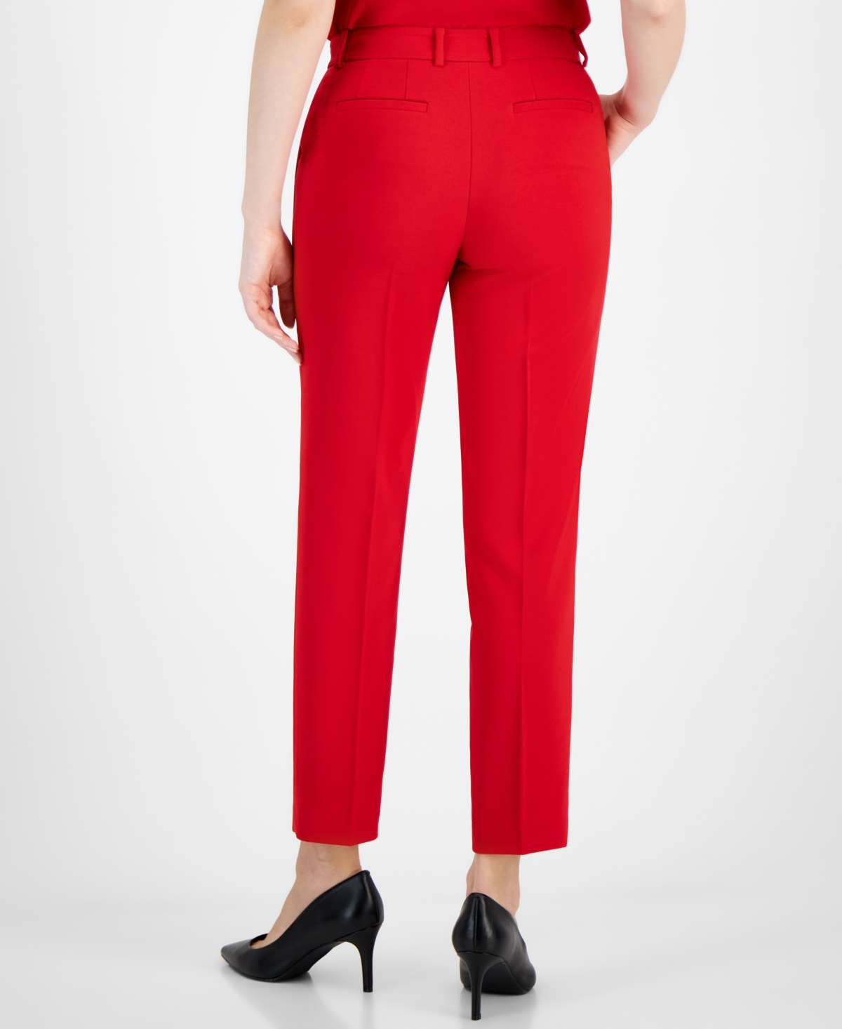 Anne Klein Women's Grace Mid Rise Straight-Leg Ankle Pants